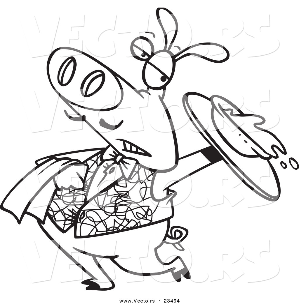 1024x1044 Cartoon Vector Of Cartoon Waiter Pig Spilling Slop