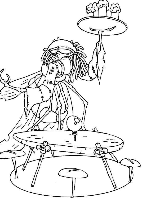 600x840 Waitress Serving Fresh Water In Arthur And The Minimoys Coloring