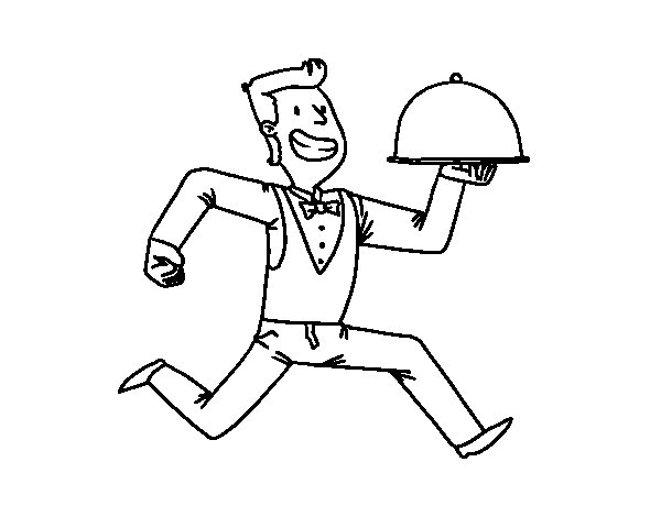 600x470 Efficient Waiter Coloring Page