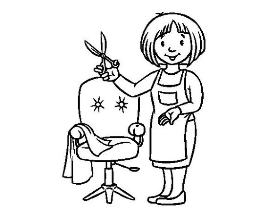 567x444 Professional Hairdresser Coloring Pages