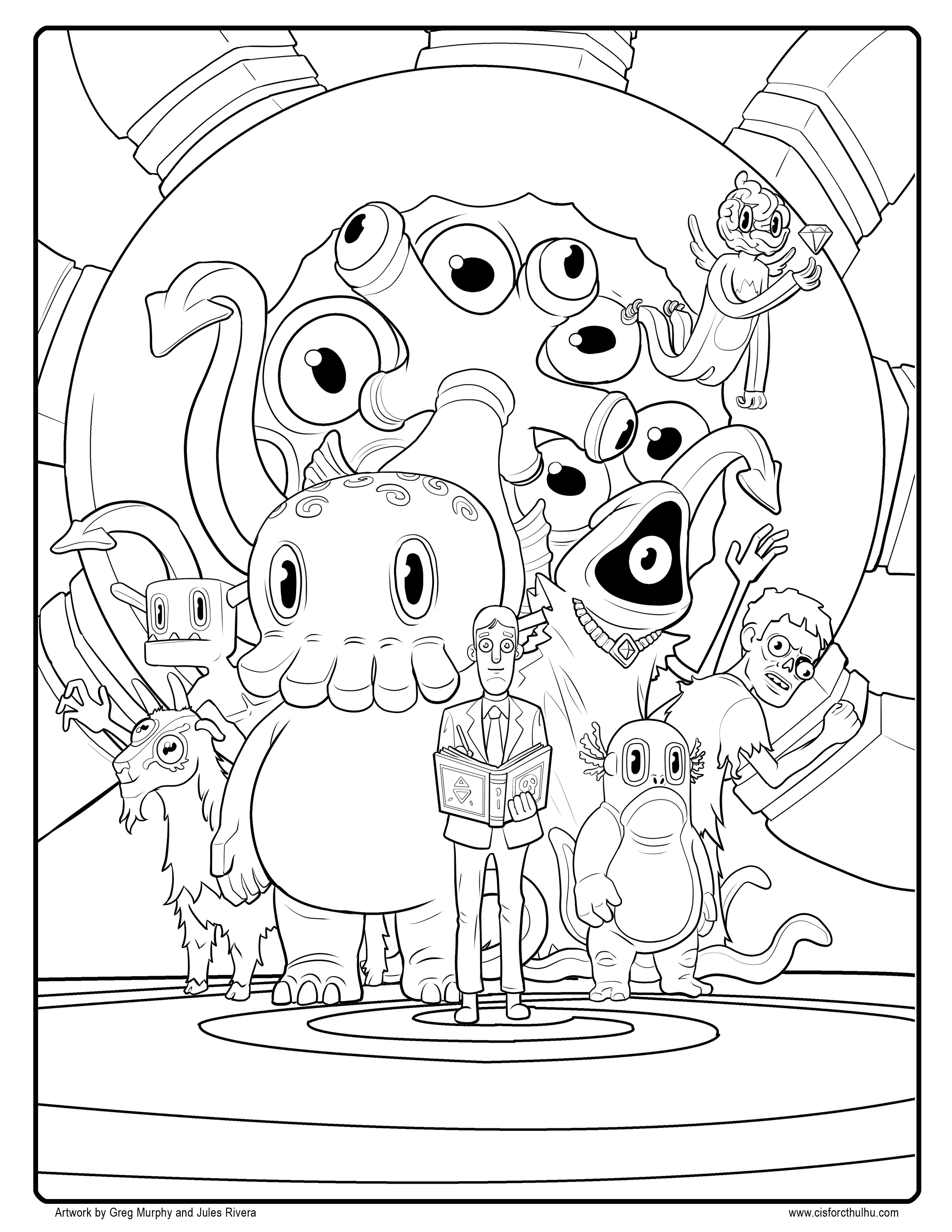 2975x3850 New Free C Is For Cthulhu Coloring Sheet Cool Thulhu Free