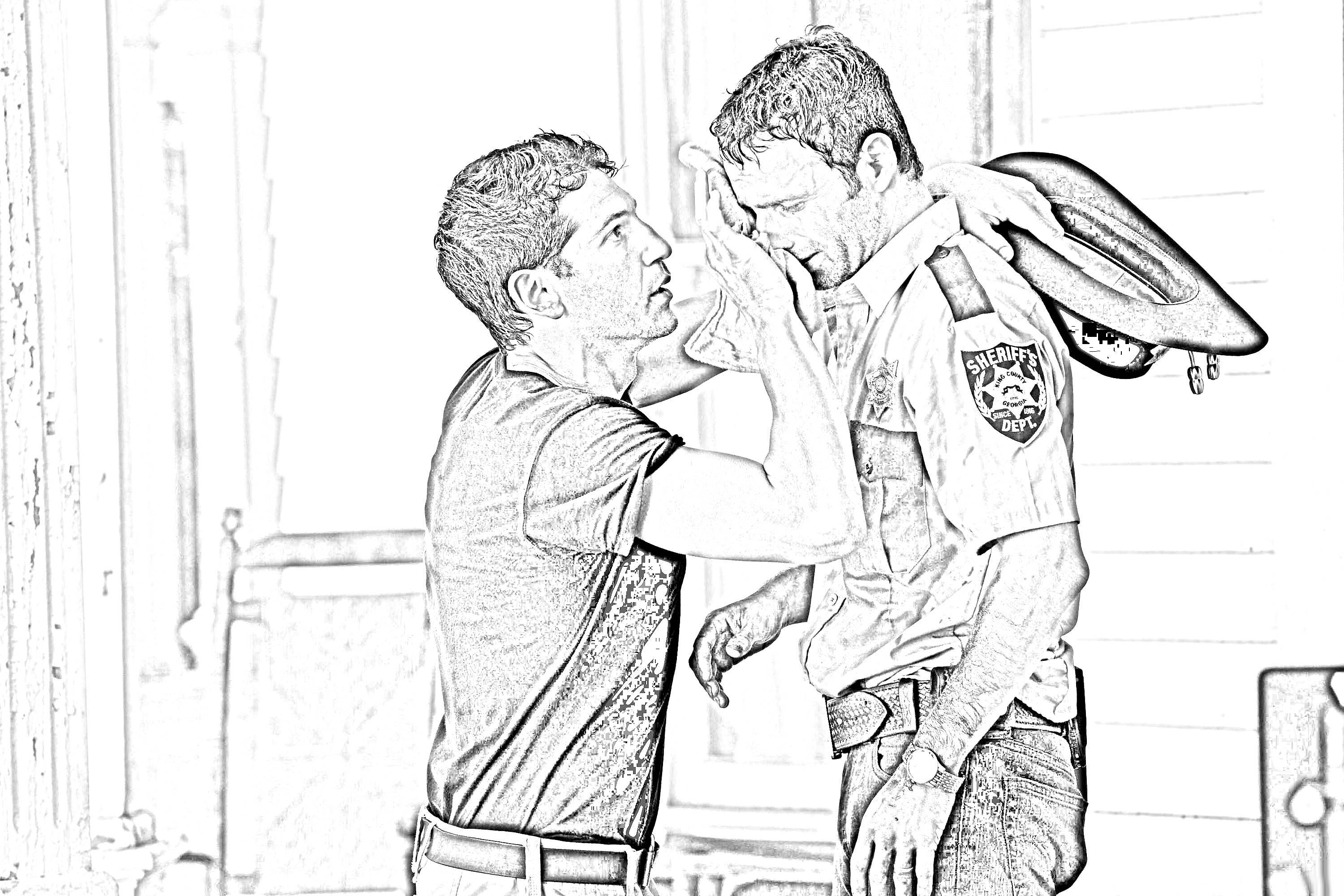 3000x2000 The Walking Dead Coloring Pages Shane And Rick The Walking Dead