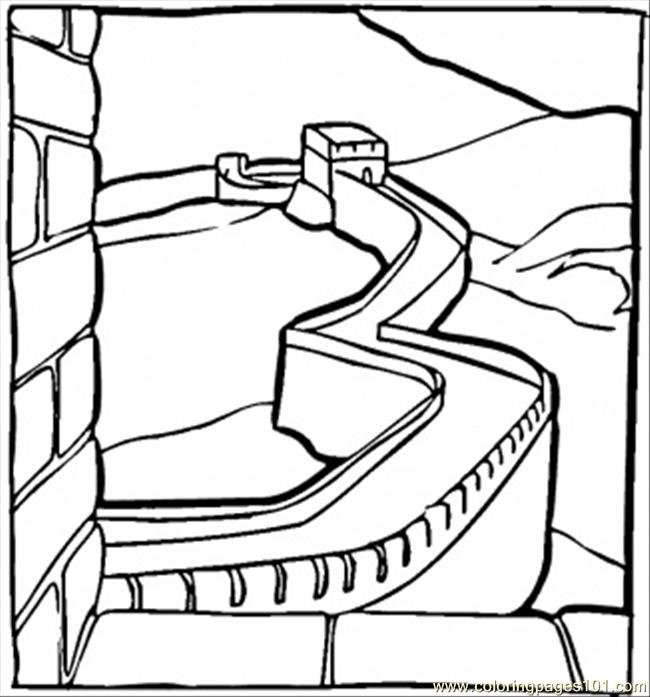 650x697 Great Chinese Wall Coloring Page