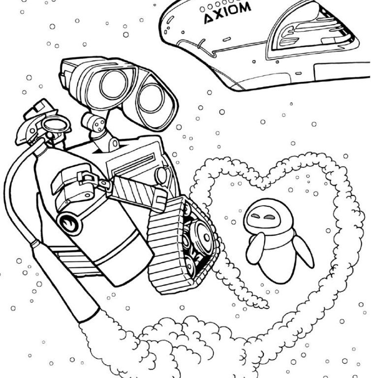 754x768 Wall E Coloring Pages Wall E Coloring Pages Wall And Eve In Space