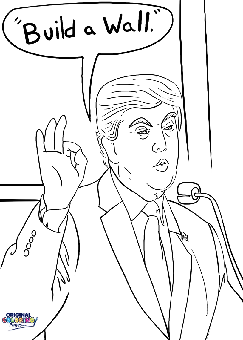 815x1138 Donald Trump Build A Wall Coloring Page Coloring Pages