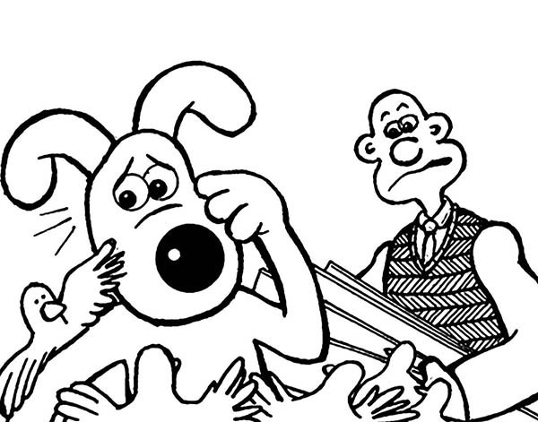 600x471 Wallace And Gromit Feeling Bothered By Birds Coloring Pages Best