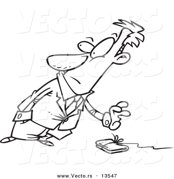 600x620 Vector Of A Cartoon Businessman Reaching For A Wallet On A String