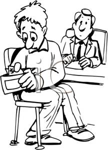 216x300 Coloring Page Of A Man With Only A Few Bills In His Wallet