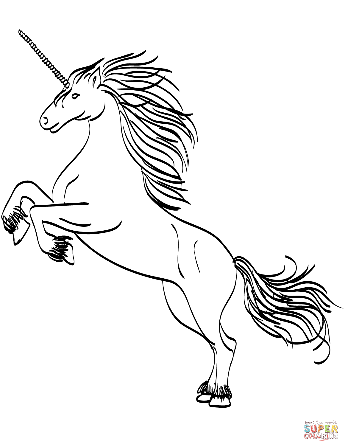 1159x1500 Coloring Page Unicorn