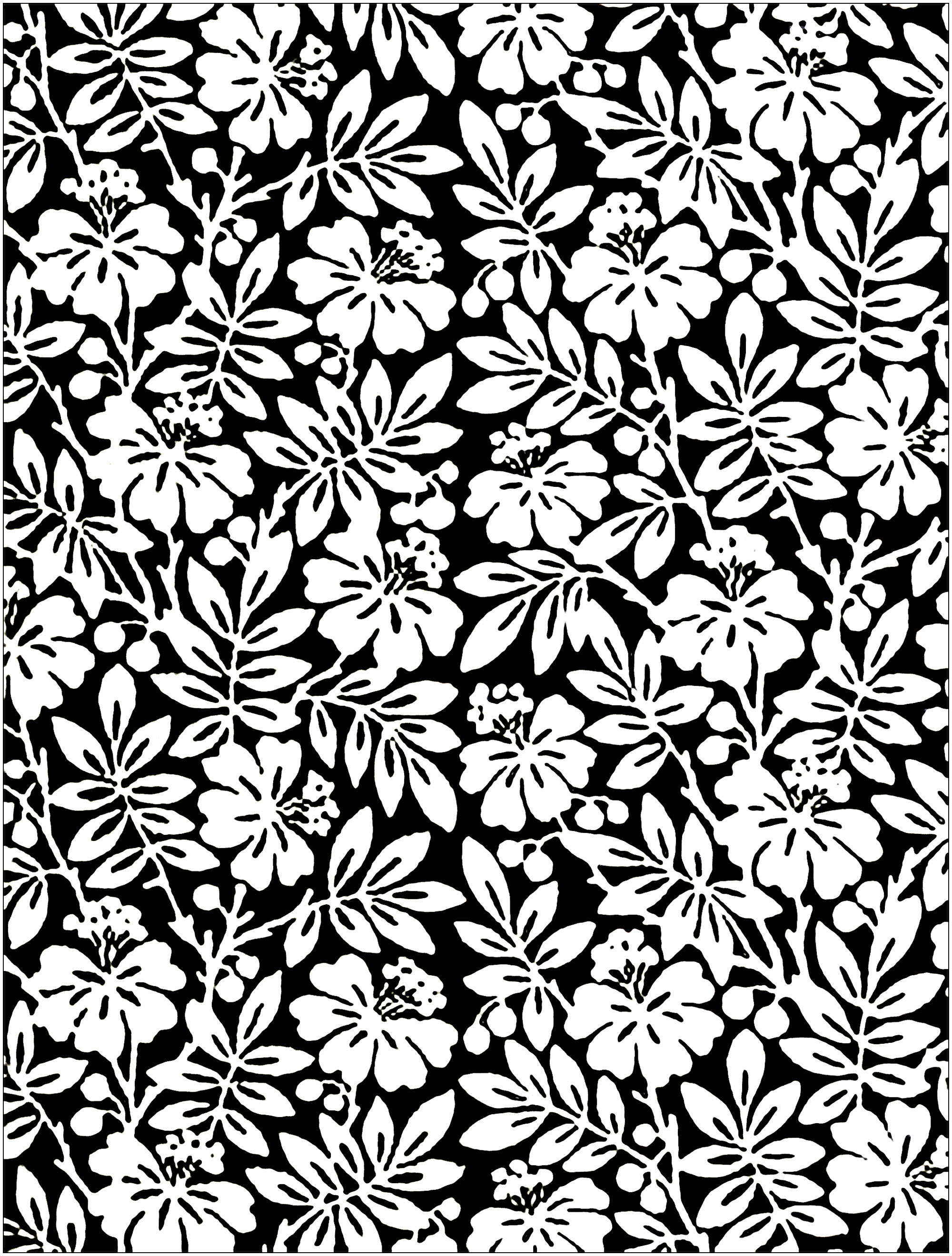 2000x2639 Black And White Flowers From English 19th Century Wallpaper