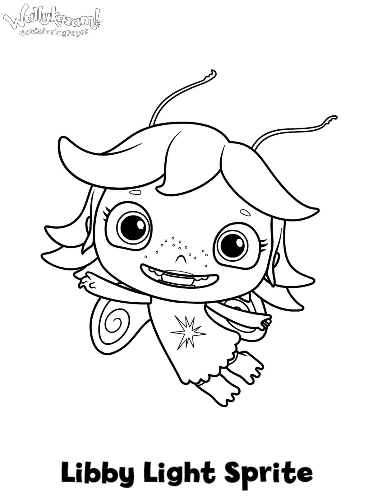 1200x1614 Wallykazam Colouring Page Libby Light Sprite