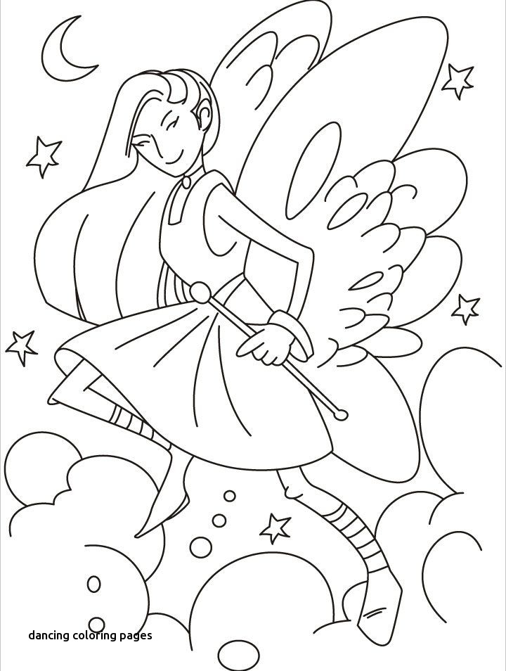 720x954 Dancing Fairy With Her Pretty Wings And Magic Wand Coloring Pages