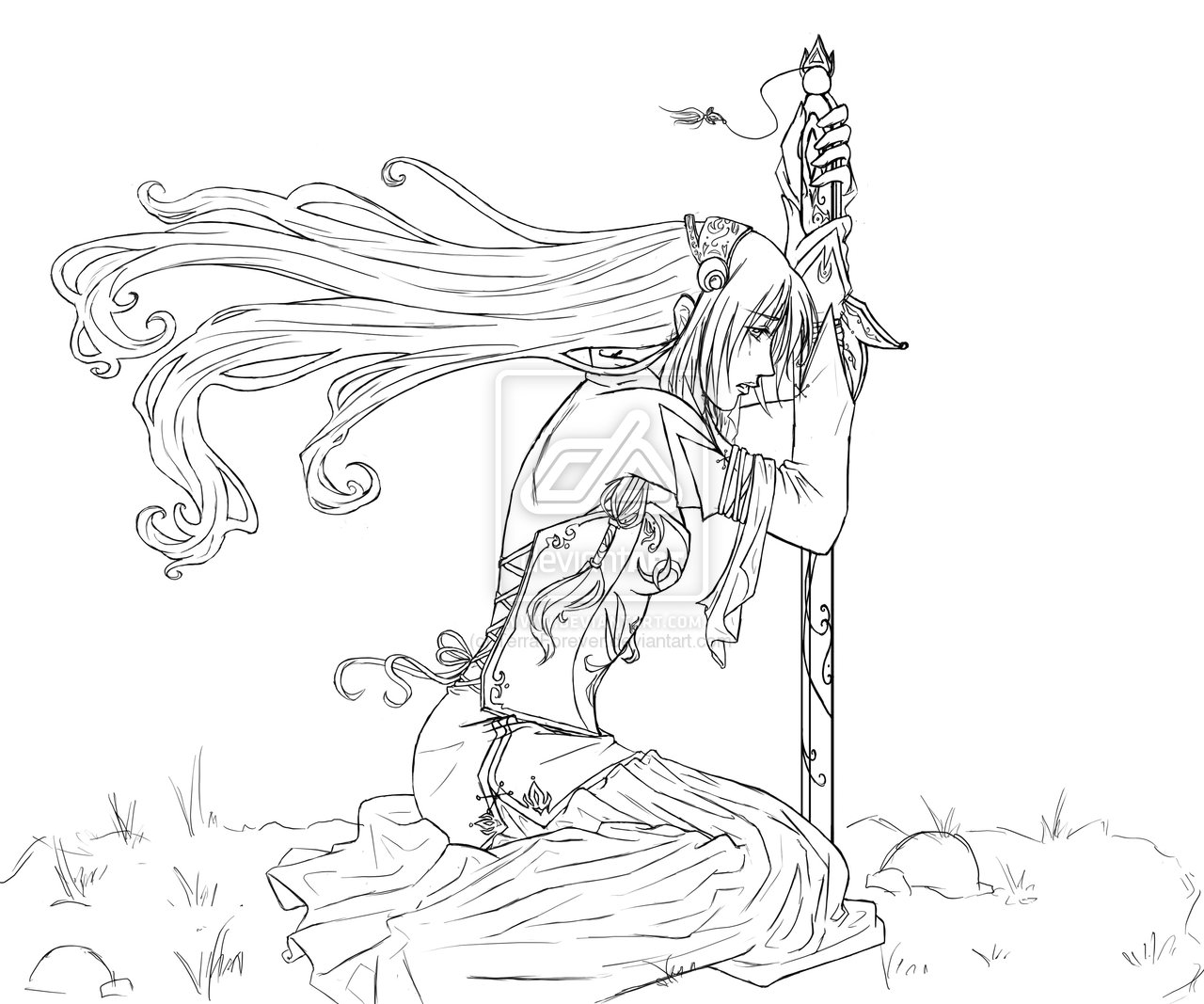1280x1067 Elf Warrior Coloring Page Css Elf Lineart By Terraforever