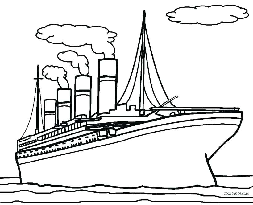 820x665 Titanic Coloring Page