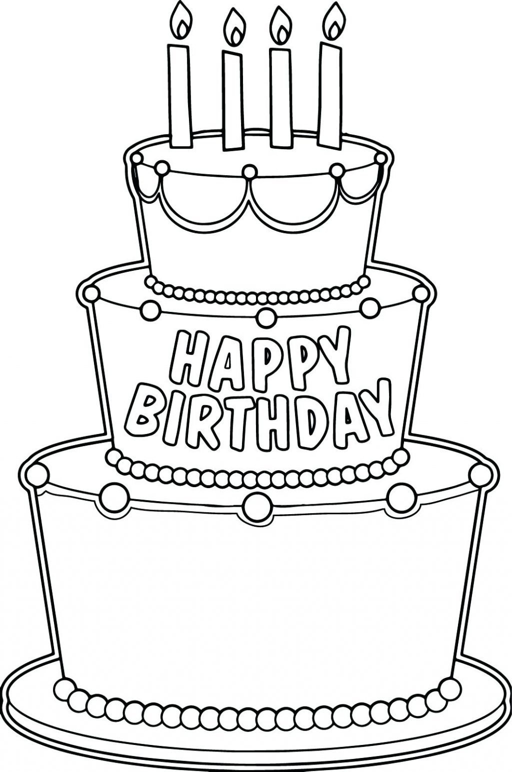 1024x1542 Best Of Coloring Page Birthday Cake Coloring Pages Birthday Cake