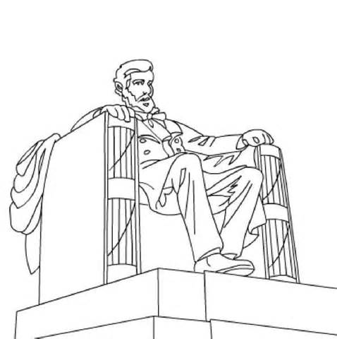 478x480 Lincoln Memorial Coloring Page