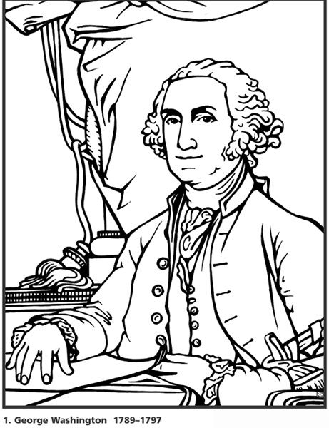 461x600 George Washington Coloring Page, Coloring Pages Of All 44 U.s.