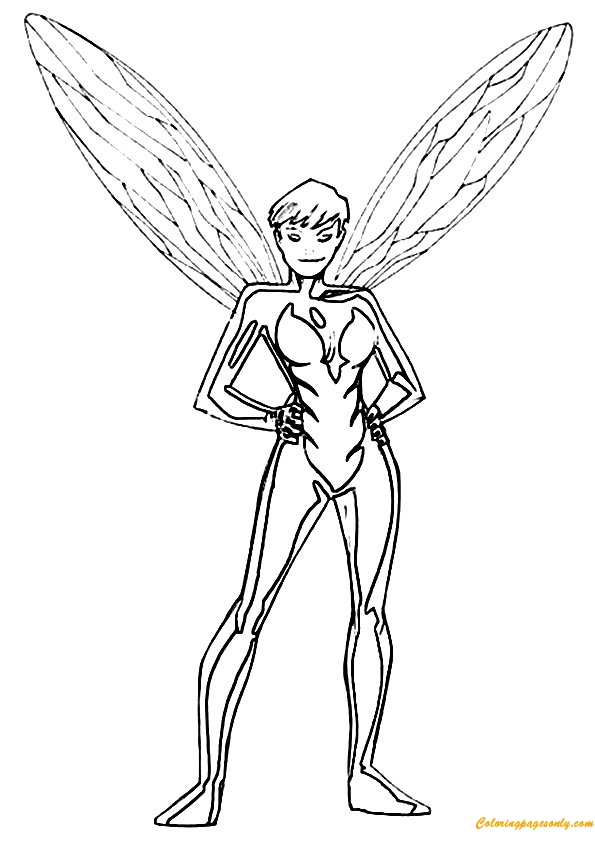 595x842 Avengers Wasp Coloring Pages Avengers Team Member The Wasp