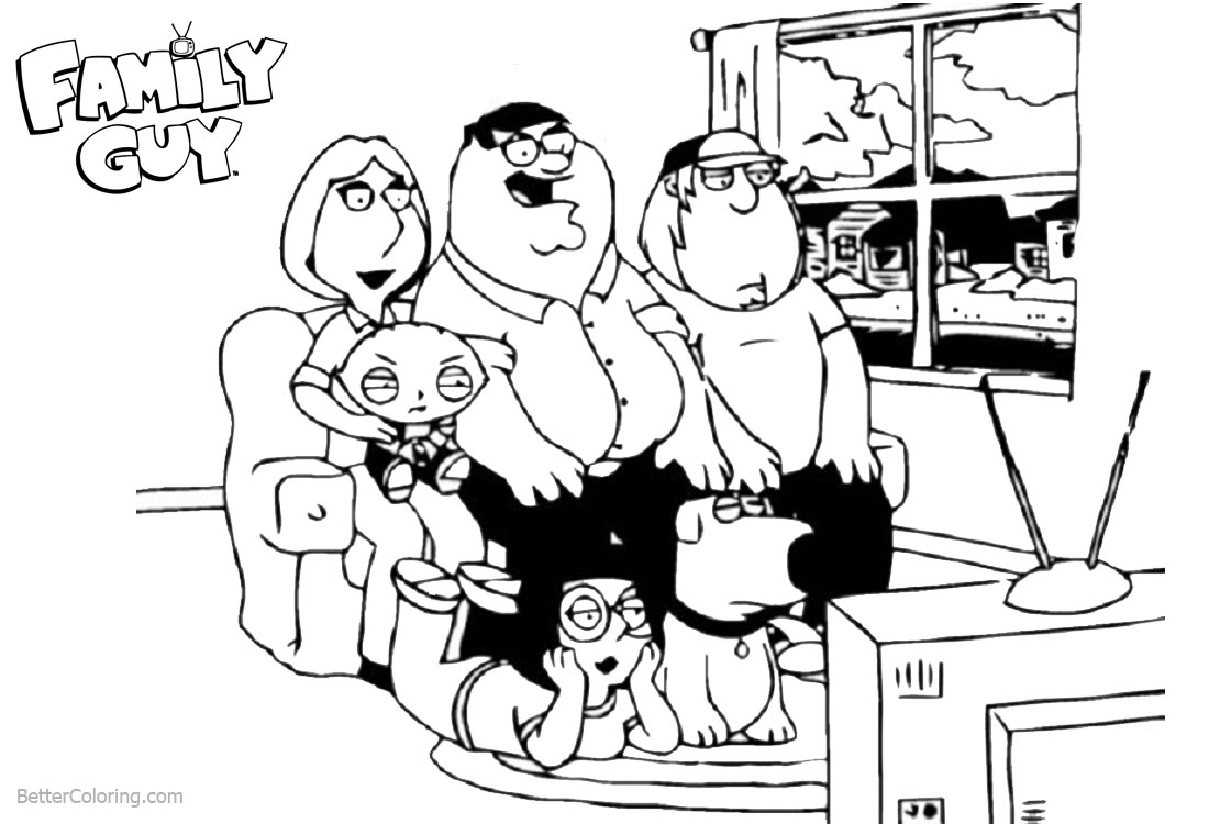 Watching Tv Coloring Pages
