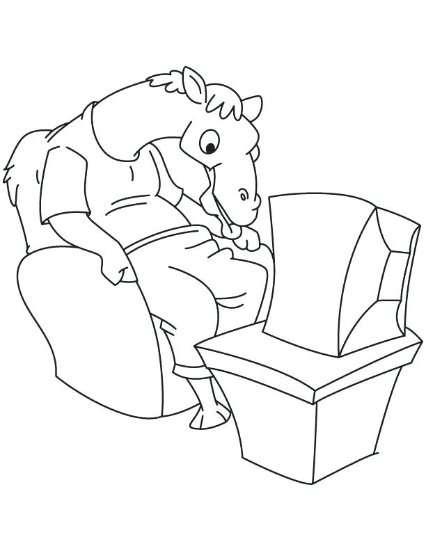 612x792 Tv Coloring Page Camel Watching Coloring Page Family Watching Tv