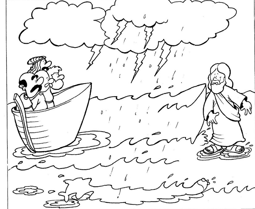 826x677 Jesus Walks On Water Coloring Page Jesus Walks On The Water