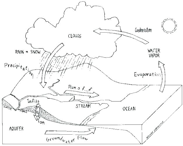 628x502 Water Cycle Coloring Book Printable