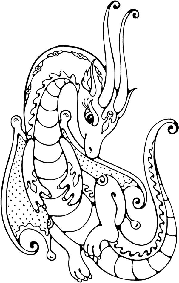 600x947 Water Dragon Coloring Page By Natasia Coloring Pages