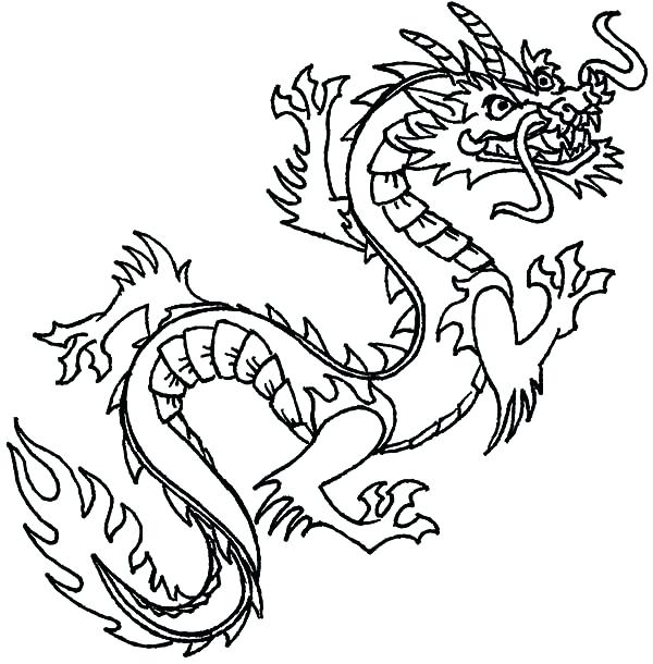 600x610 Chinese Dragon Coloring Pages Flying Dragon Coloring Pages Chinese