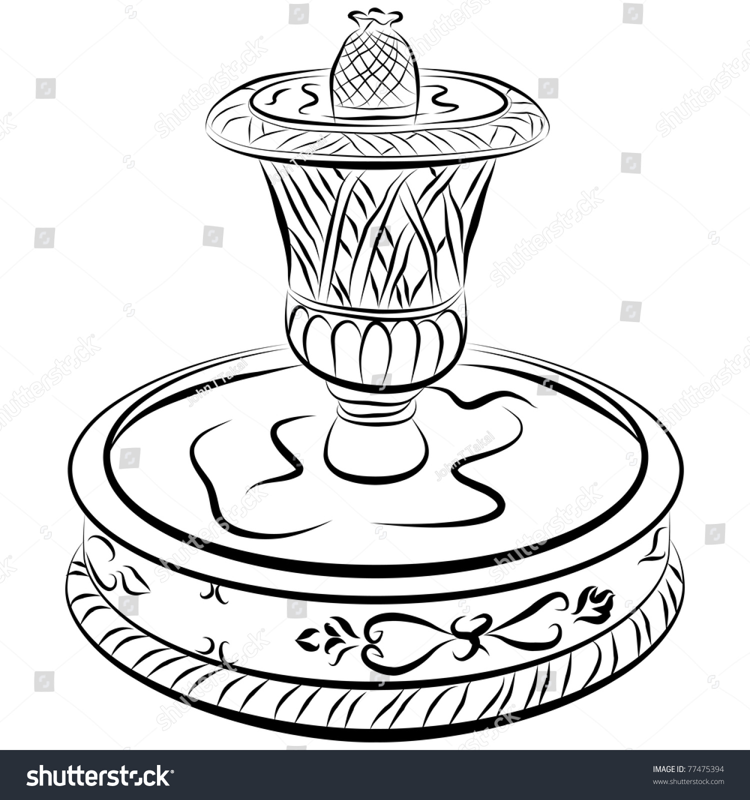 1500x1600 Drawing Of A Water Fountain Drinking Fountain Coloring Pages