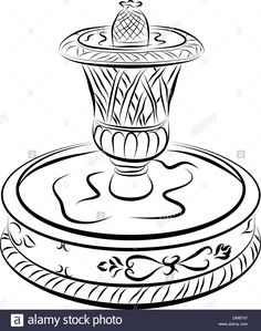 236x299 Fountain Drawing How To Draw A Fountain, Water Fountain Step 6