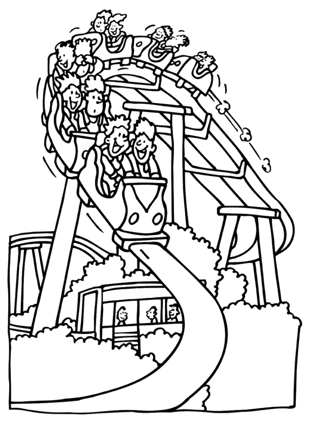 989x1400 Amusement Park Coloring Pages