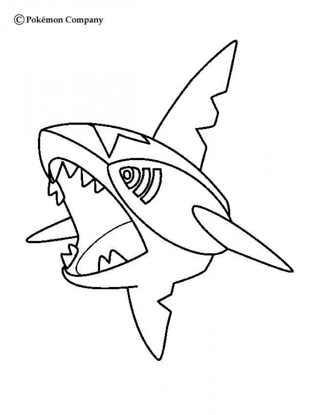 651x850 Sharpedo Pokemon Coloring Page. More Water Pokemon Coloring Sheets