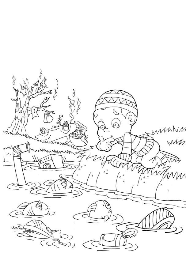 620x875 Coloring Page Water Pollution