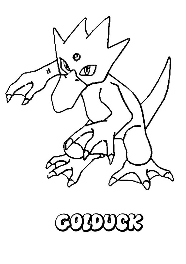 749x1060 Spotlight Water Pokemon Coloring Pages Water Pokemon Golduck