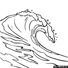 236x236 Breaking Wave Coloring Page Depot Ideas Illustrations
