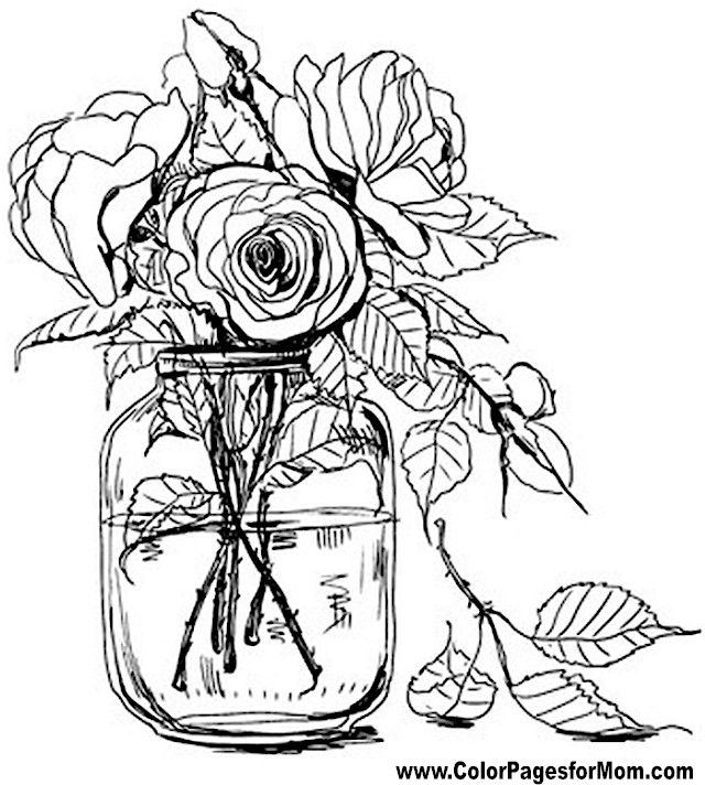 640x712 Flower Coloring Pages For Adults