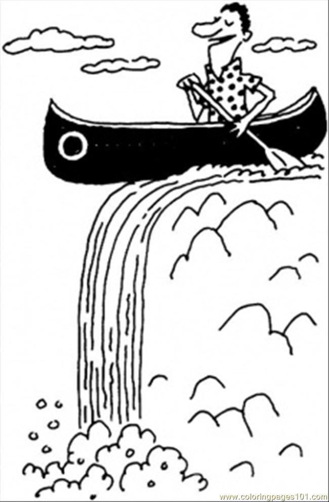 650x993 On The Boat In Waterfall Coloring Page
