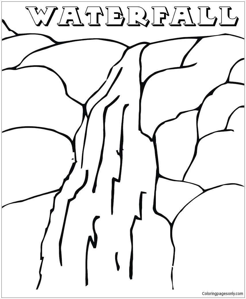 856x1039 Coloring Pages Waterfall New The Waterfall In The Mountains