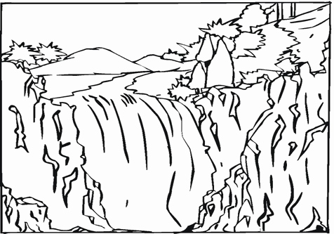 476x333 Waterfall Coloring Page Collection Coloring Pages Nature
