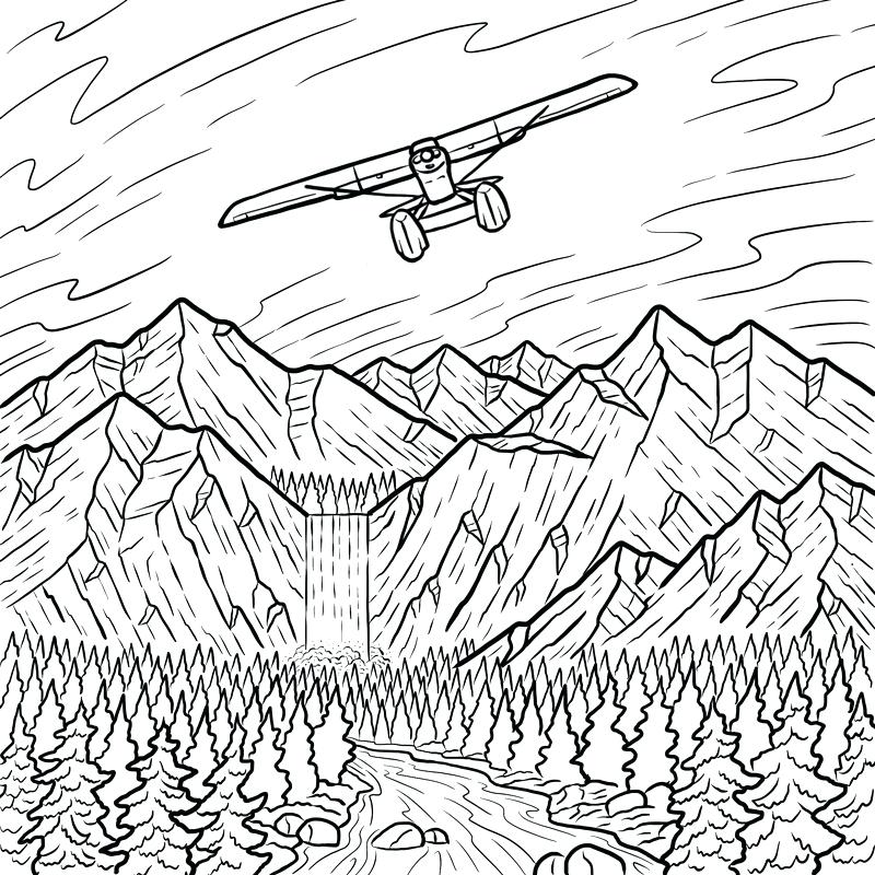 800x800 Waterfall Coloring Page Ponds Coloring Book Coloring Pages