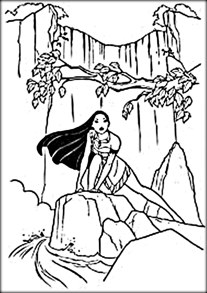 725x1024 Amazing Waterfall Coloring Picture Printable Online Printable