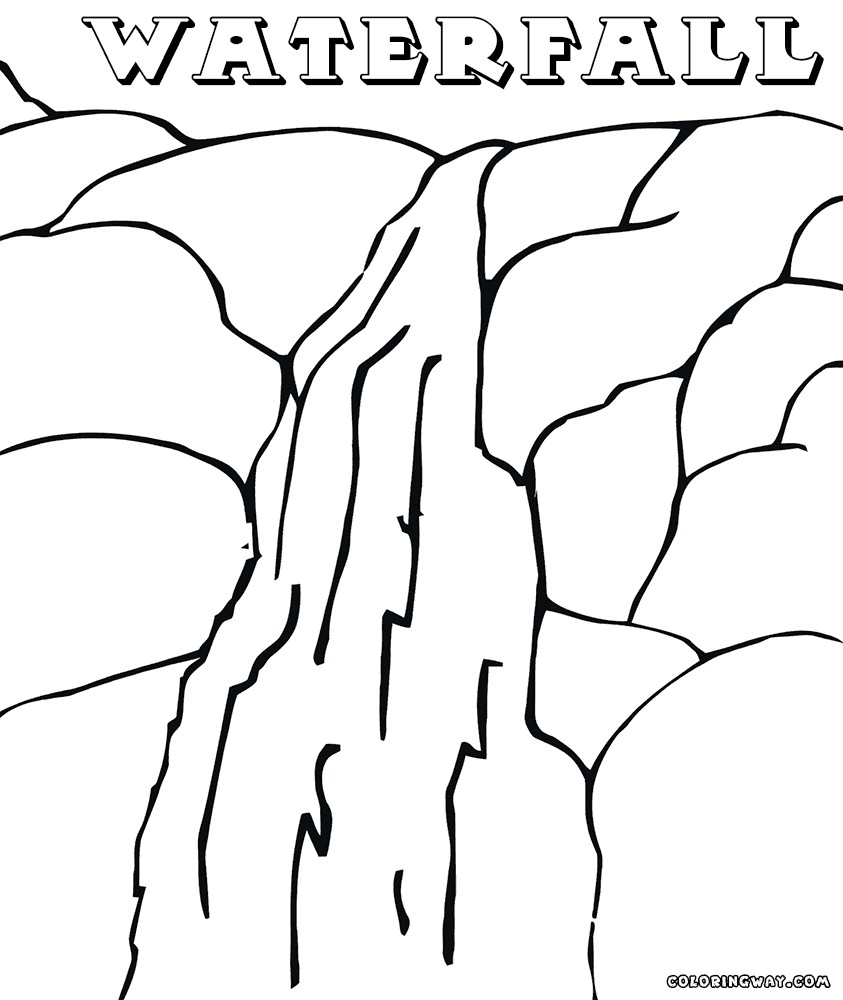 843x1000 Waterfall Coloring Pages Best Of Waterfall Coloring Pages