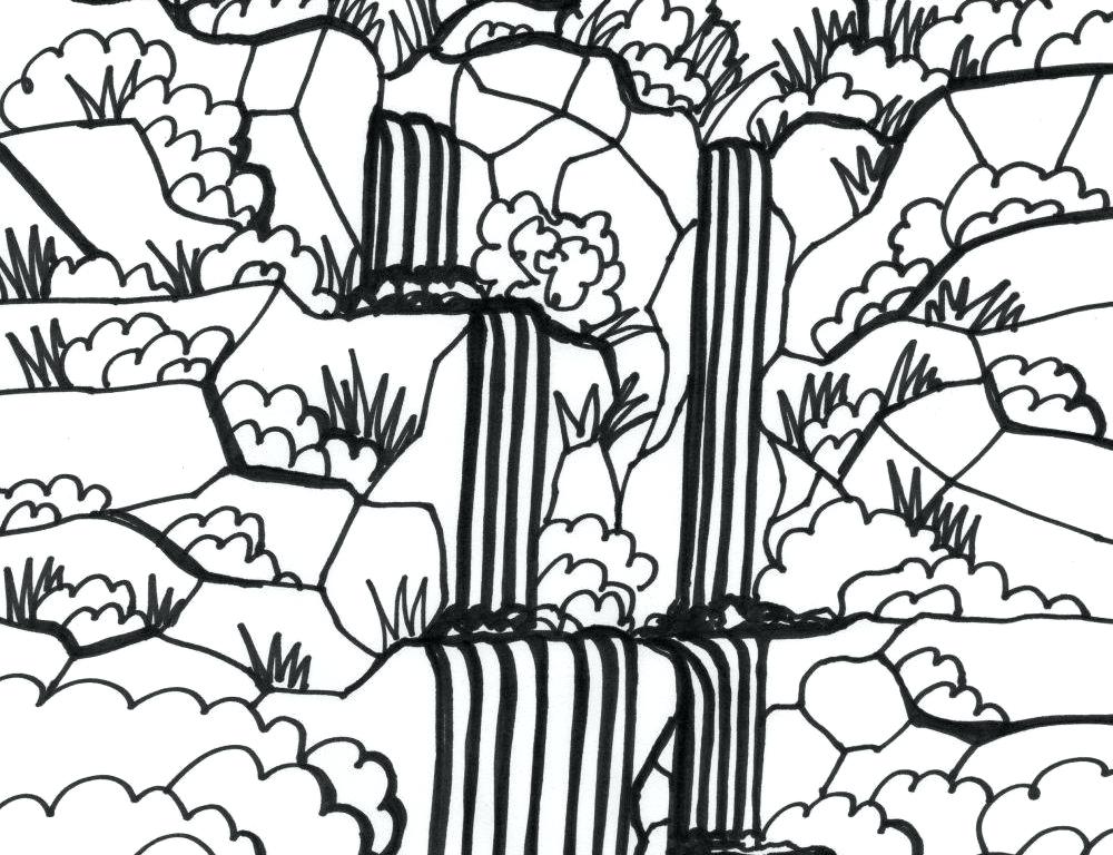 1000x768 Free Waterfall Coloring Pages