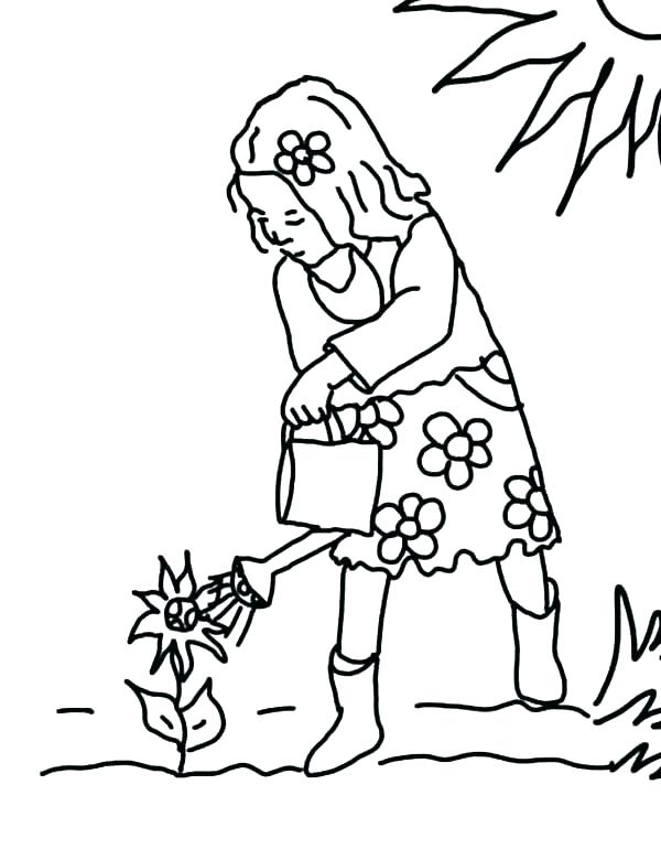 600x770 Watering Can Coloring Page