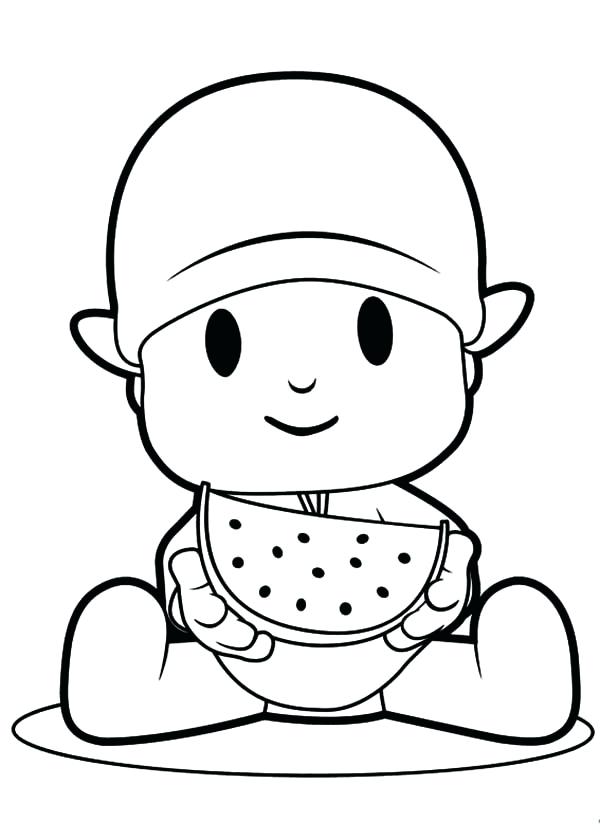 600x840 Watermelon Colouring Pages Eating Slice Of Watermelon Coloring