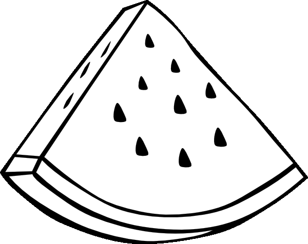 600x476 Watermelon Slice Coloring Page