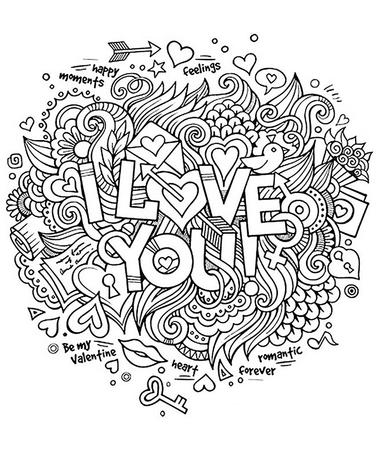 1328x1586 I Love You Coloring Pages For Adults Collection