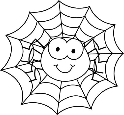 500x463 Spider In Spider Web Coloring Page Cute Spider
