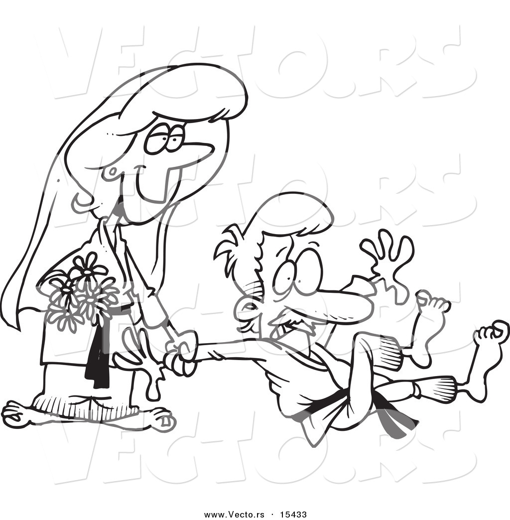 1024x1044 Vector Of A Cartoon Judo Wedding Couple