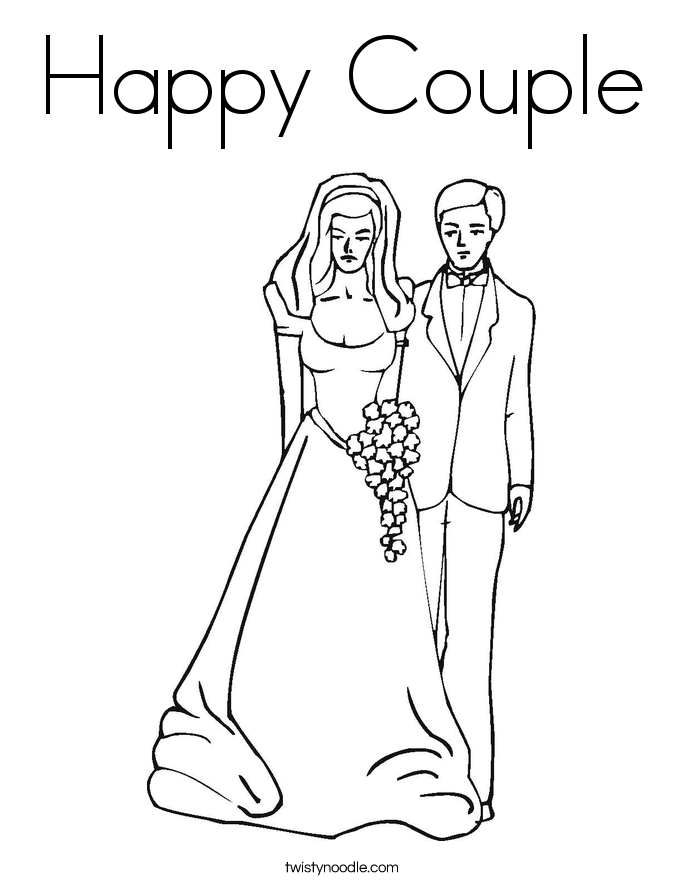 685x886 Happy Couple Coloring Page
